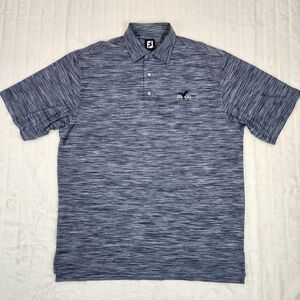 Footjoy Men's Blue Gray Polo Shirt Bayou Club Logo Size L